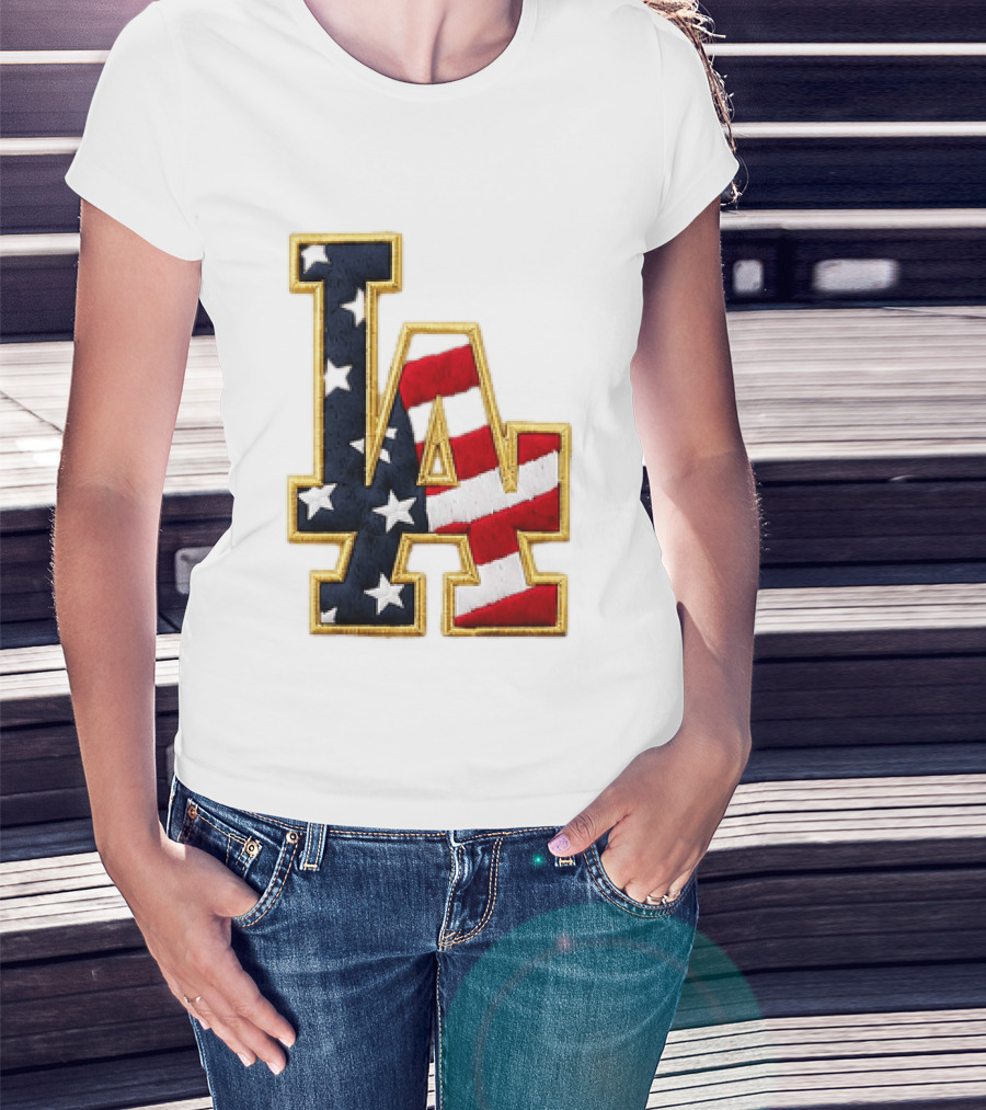 2026 Dodgers 4th Of July LA Stars Stripes T-Shirt
