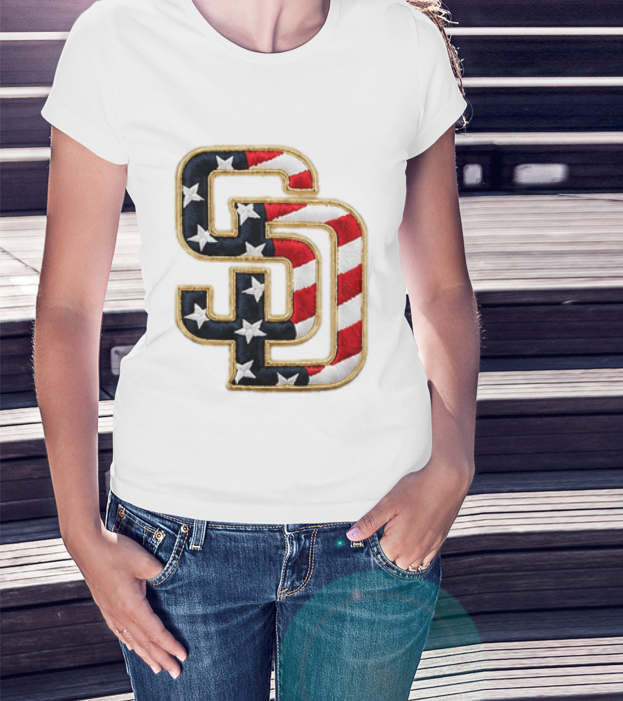 2026 Padres Fourth Of July Stars And Stripes SD T-Shirt