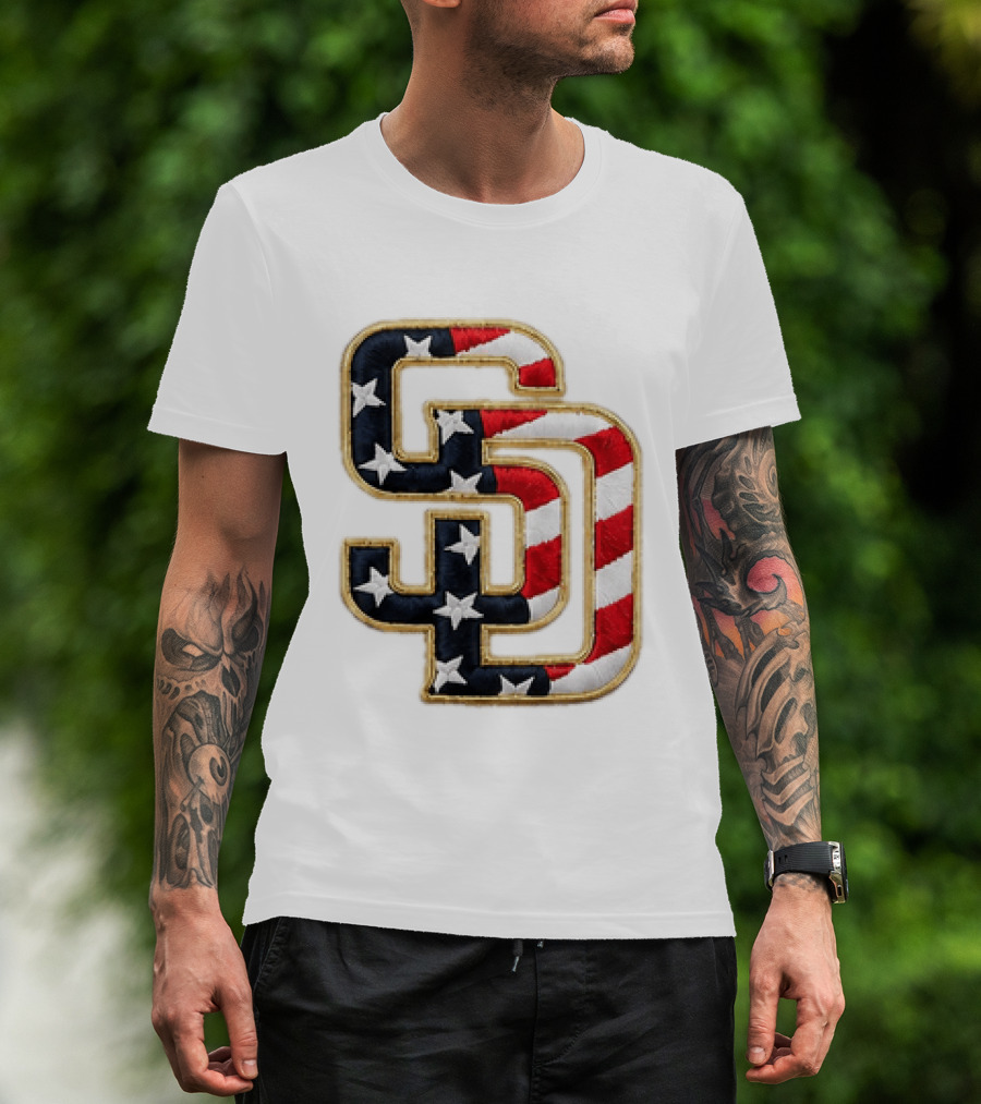 2026 Padres Fourth Of July Stars And Stripes SD T-Shirt