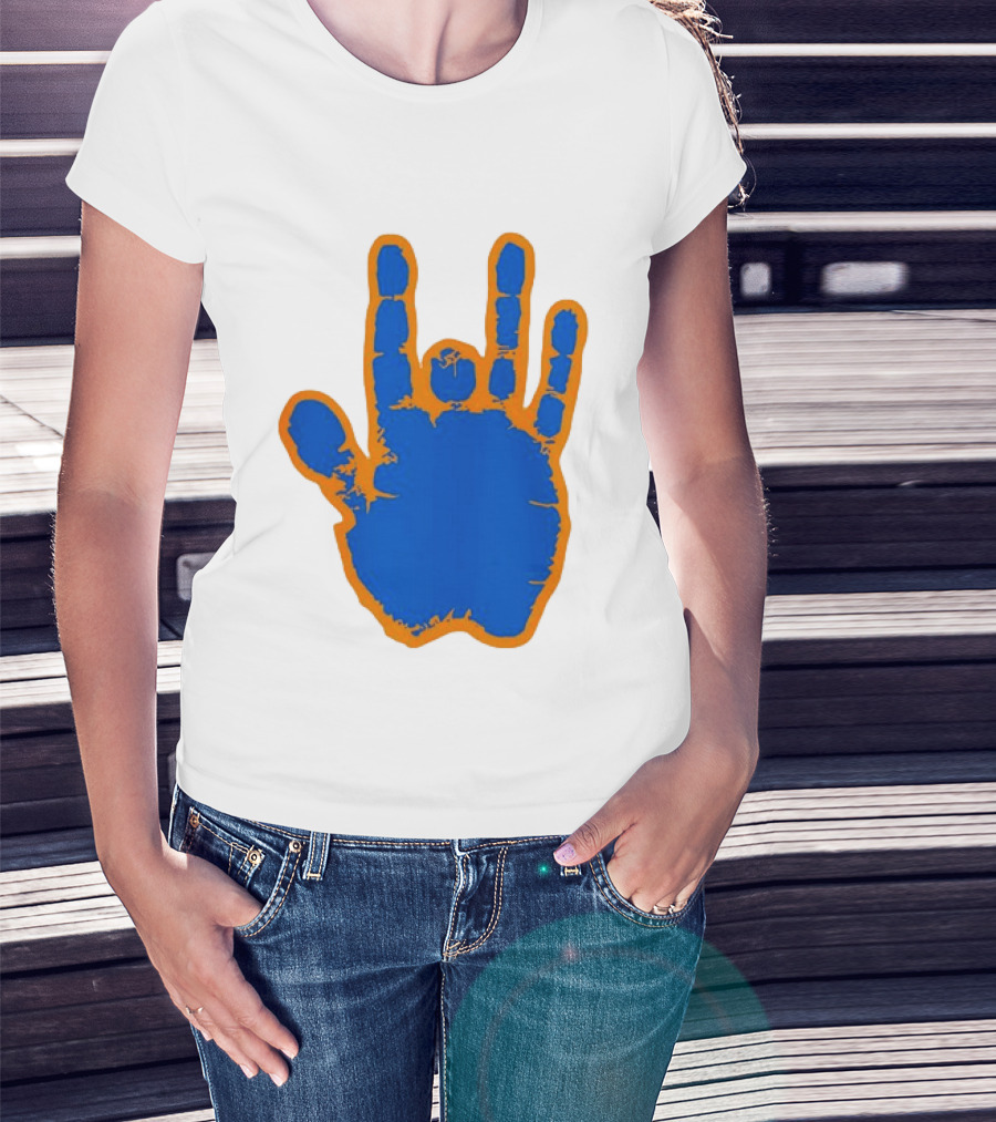 Florida Gators Blue And Orange Handprint Gesture T-Shirt