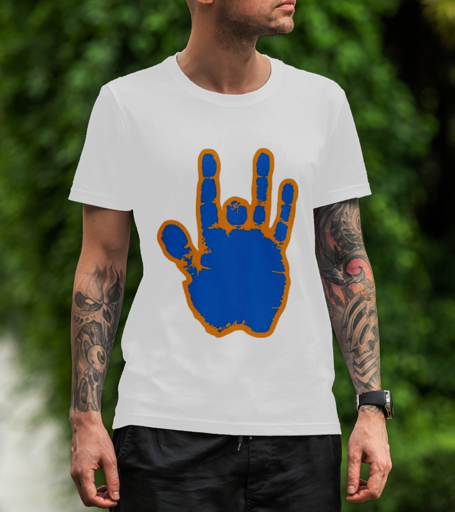 Florida Gators Blue And Orange Handprint Gesture T-Shirt