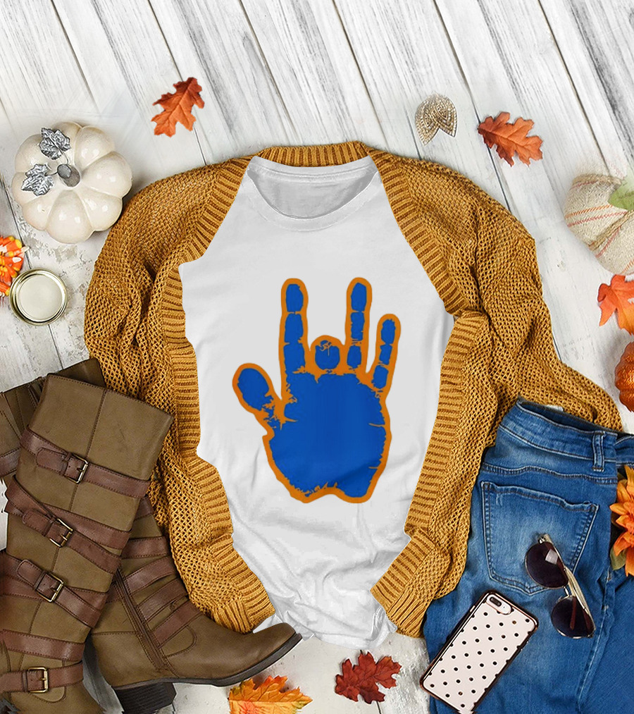 Florida Gators Blue and Orange Handprint Gesture T-Shirt