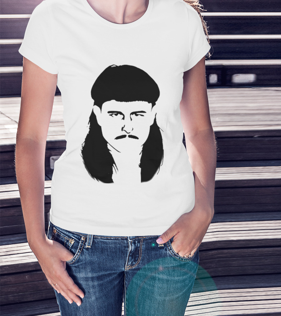 Oliver Tree Black And White Mullet And Mustache T-Shirt