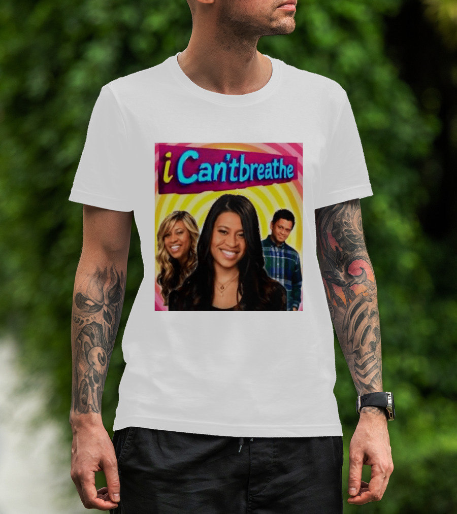I Cantbreathe Meme Parody With Colorful Background And Smiling Characters T-Shirt