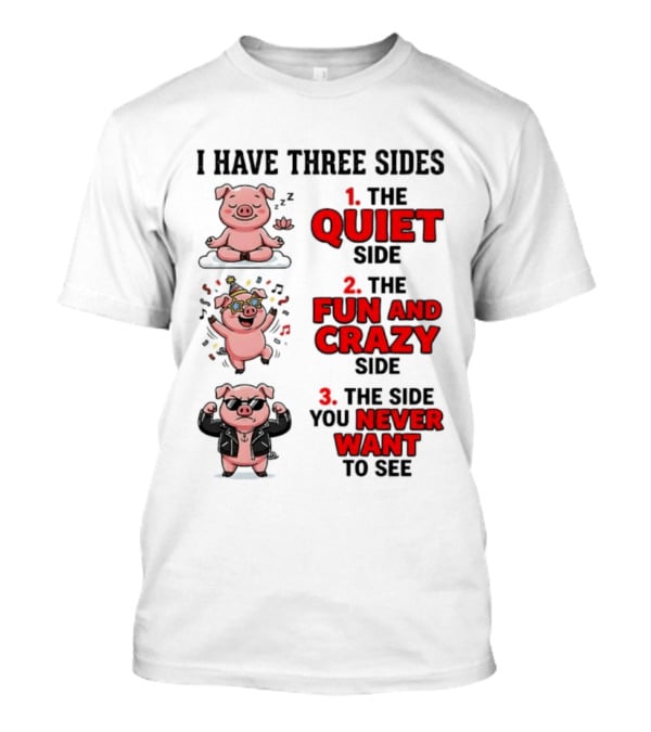 Pig I Have Three Sides Quiet Fun Crazy Never Want To See T-Shirt
