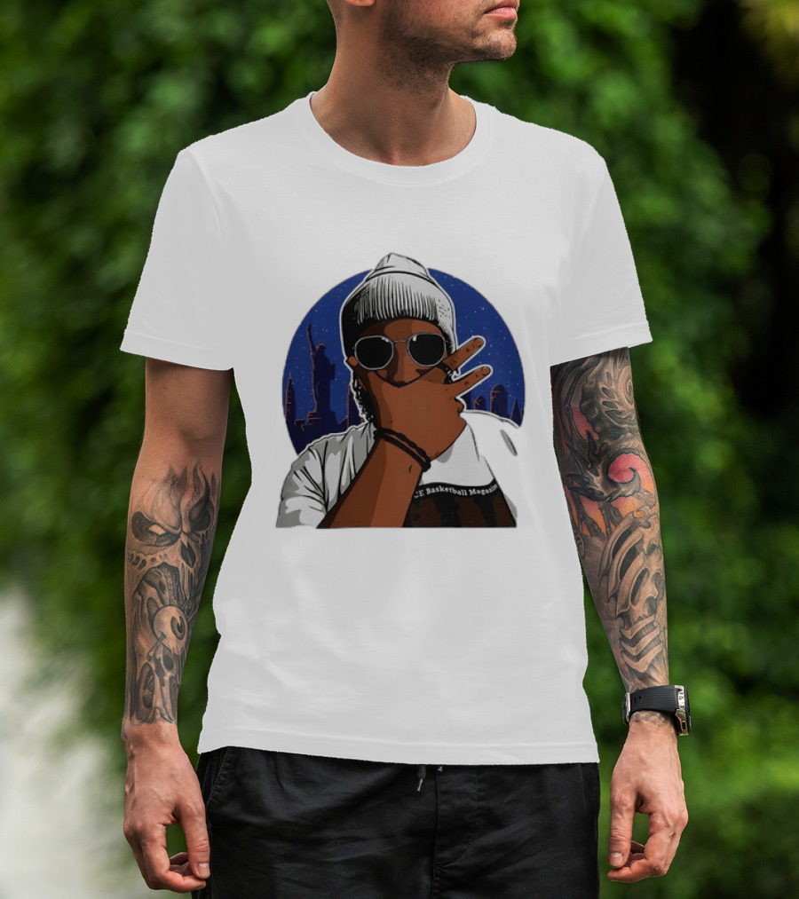 Jalen Brunson New York Knicks NBA Basketball Magazine Skyline T-Shirt