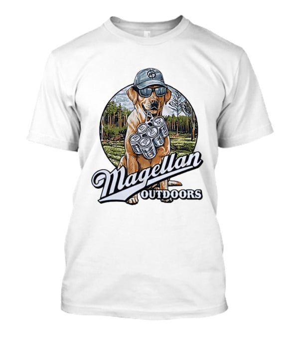 Magellan Outdoors Labrador Retriever With Six Pack In Forest Scene T-Shirt