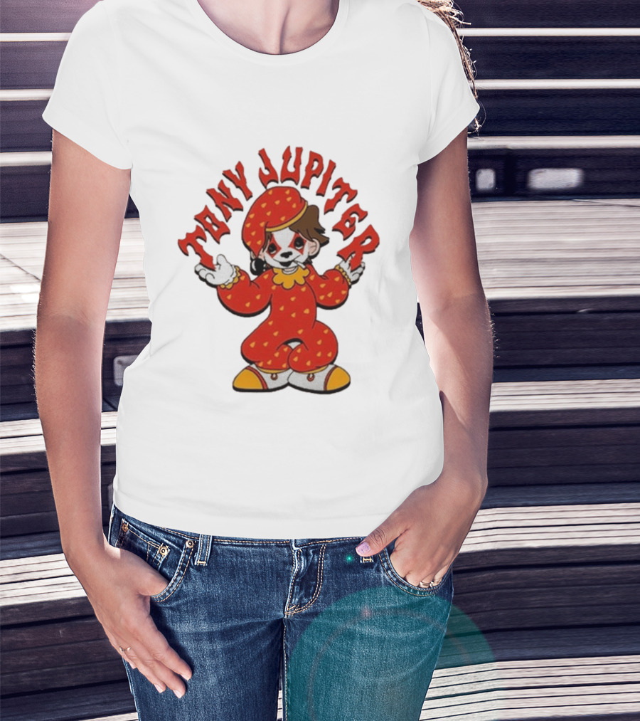Tony Jupiter Clown Costume Red With White And Yellow T-Shirt