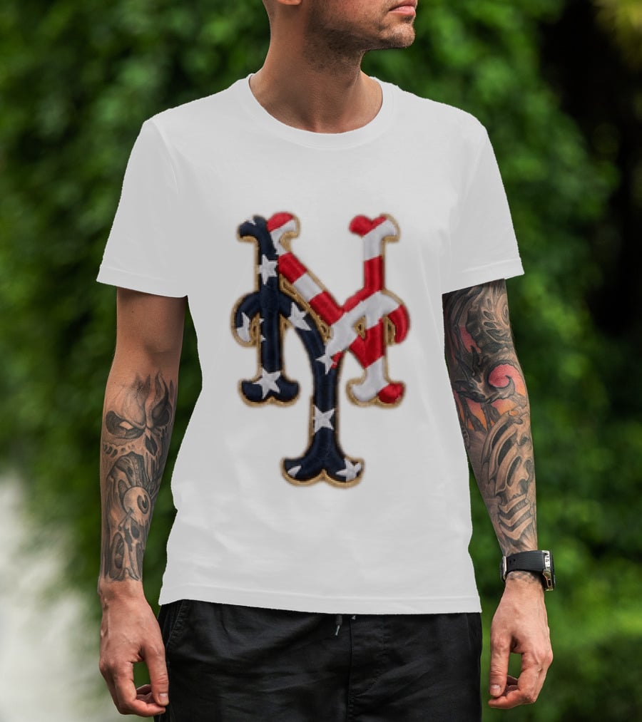 Mets American Flag Stars And Stripes Fourth Of July T-Shirt