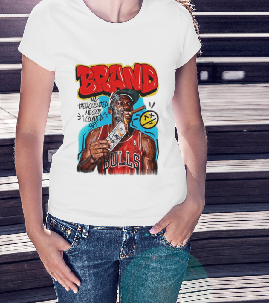 BRAND Michael Jordan Chicago Bulls NBA They Counted Me Out I Counted Spit T-Shirt