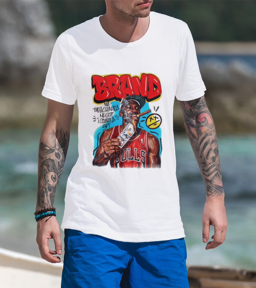 BRAND Michael Jordan Chicago Bulls NBA They Counted Me Out I Counted Spit T-Shirt