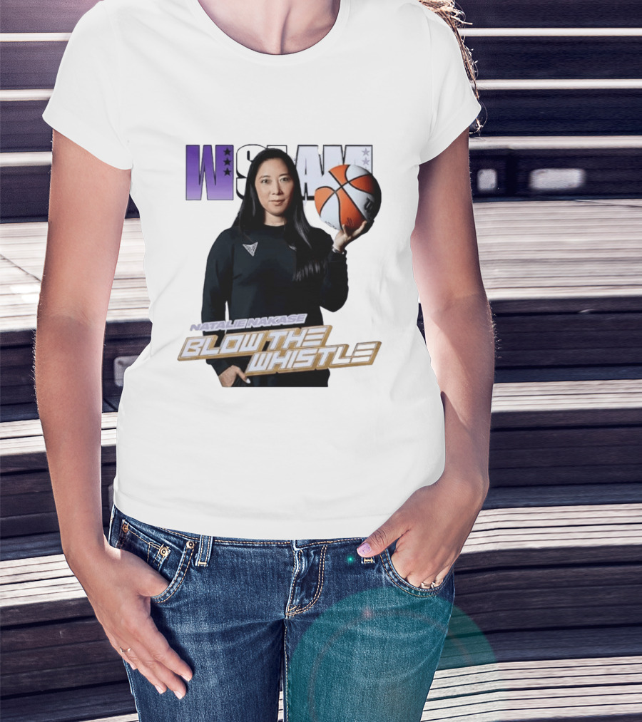 WSLAM Natalie Nakase Blow The Whistle Las Vegas Aces Basketball T-Shirt