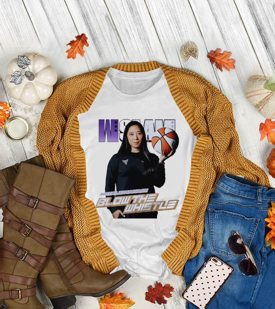 WSLAM Natalie Nakase Blow the Whistle Las Vegas Aces Basketball T-Shirt