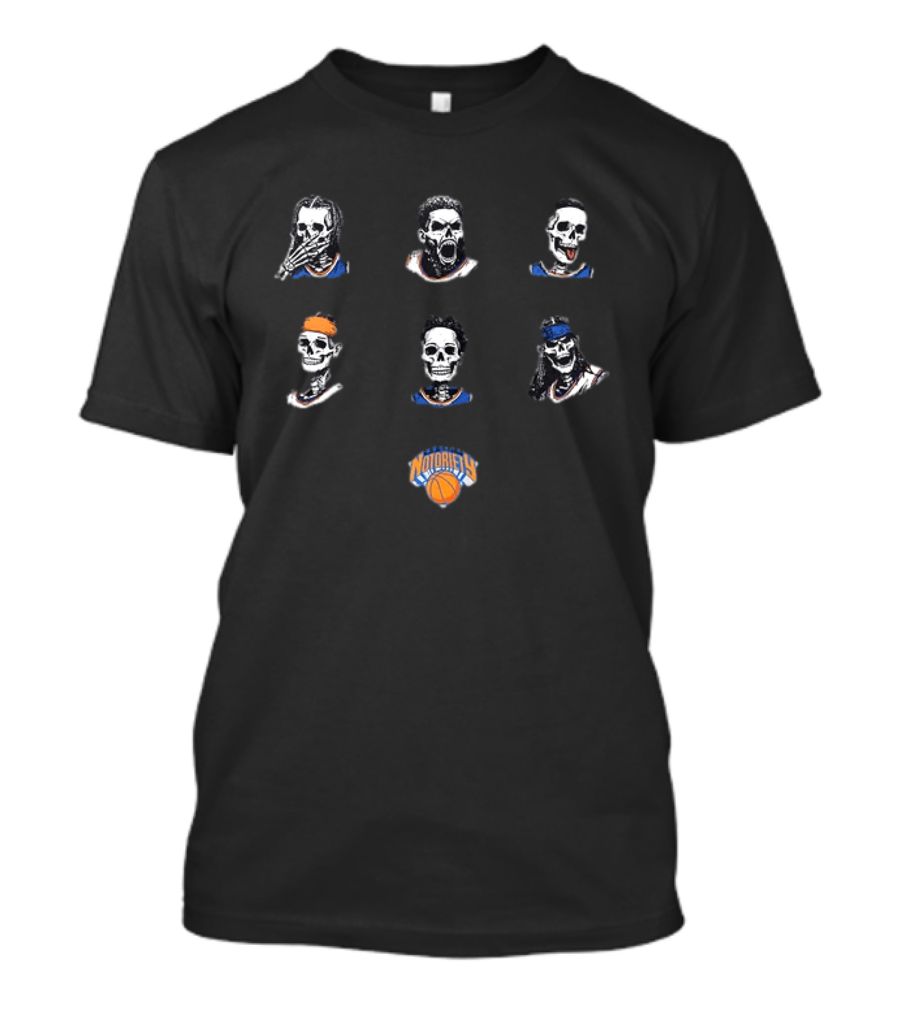 Death Before Defeat New York Knicks Skeleton Notoriety NBA 2026 T-Shirt
