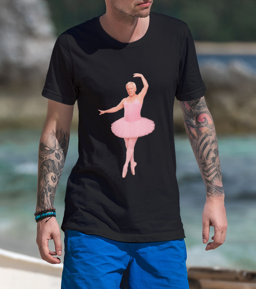 Geddy Lee Wearing Pink Ballerina Alex Lifeson Costume Iconic Image T-Shirt