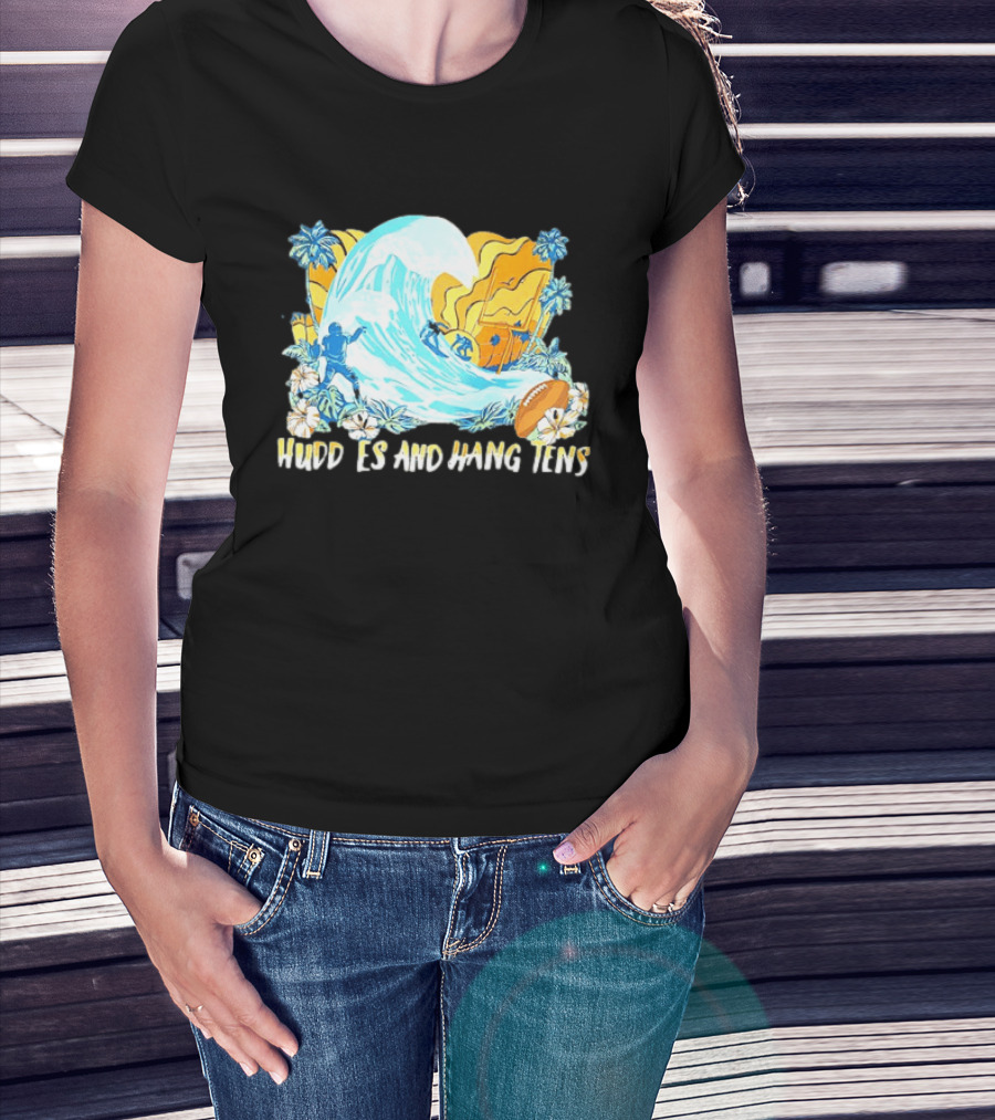 Miami Dolphins Tommy Bahama Huddle And Hang Tens Tropical Surf Football Experience T-Shirt