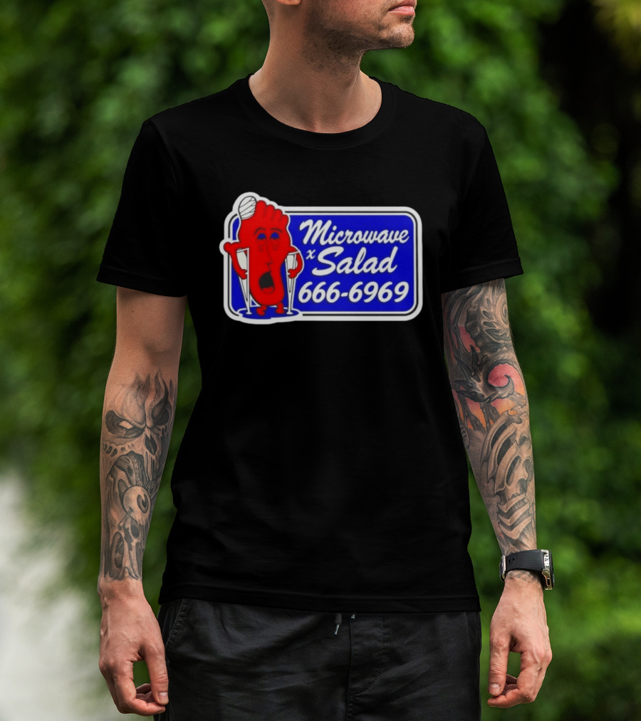 Microwave X Salad 666 6969 Red Foot With Crutches T-Shirt
