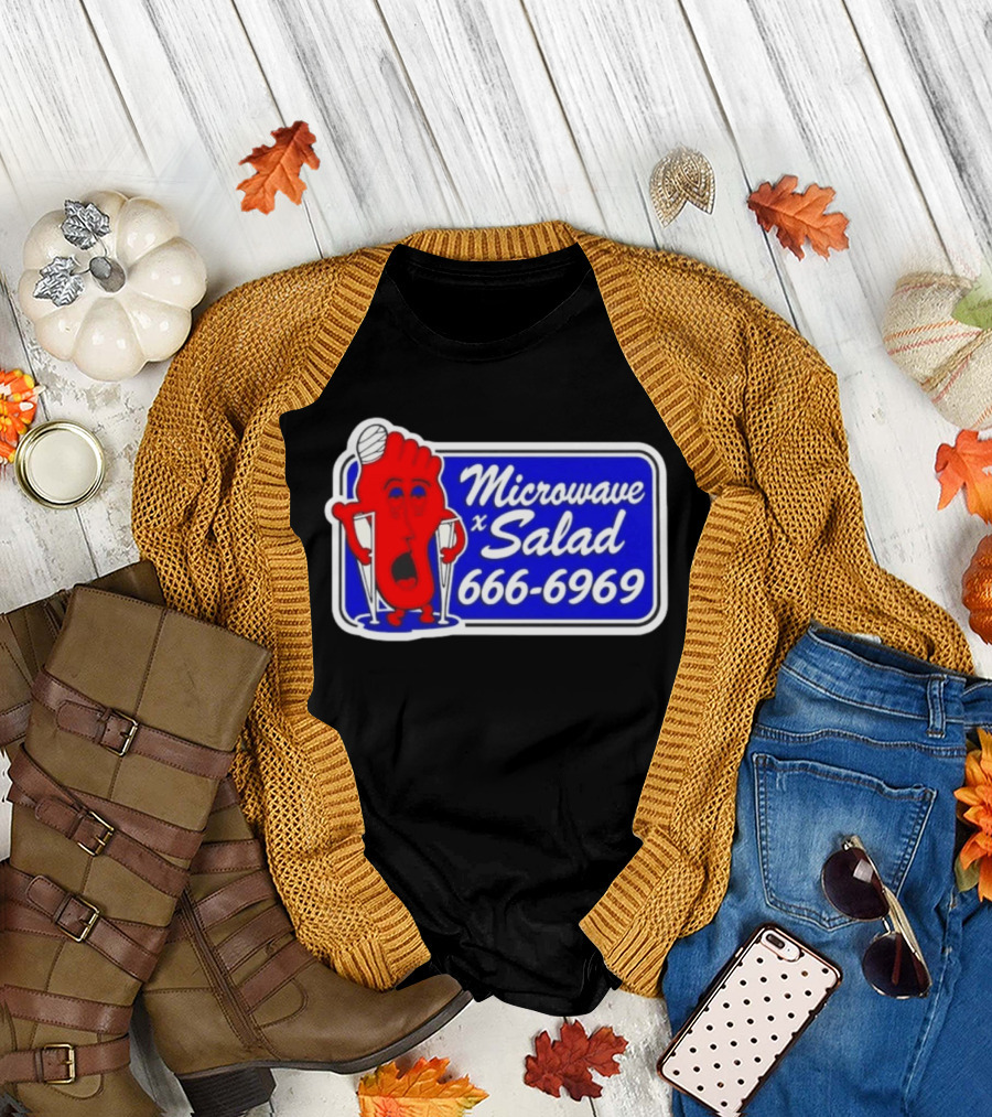 Microwave x Salad 666 6969 Red Foot With Crutches T-Shirt
