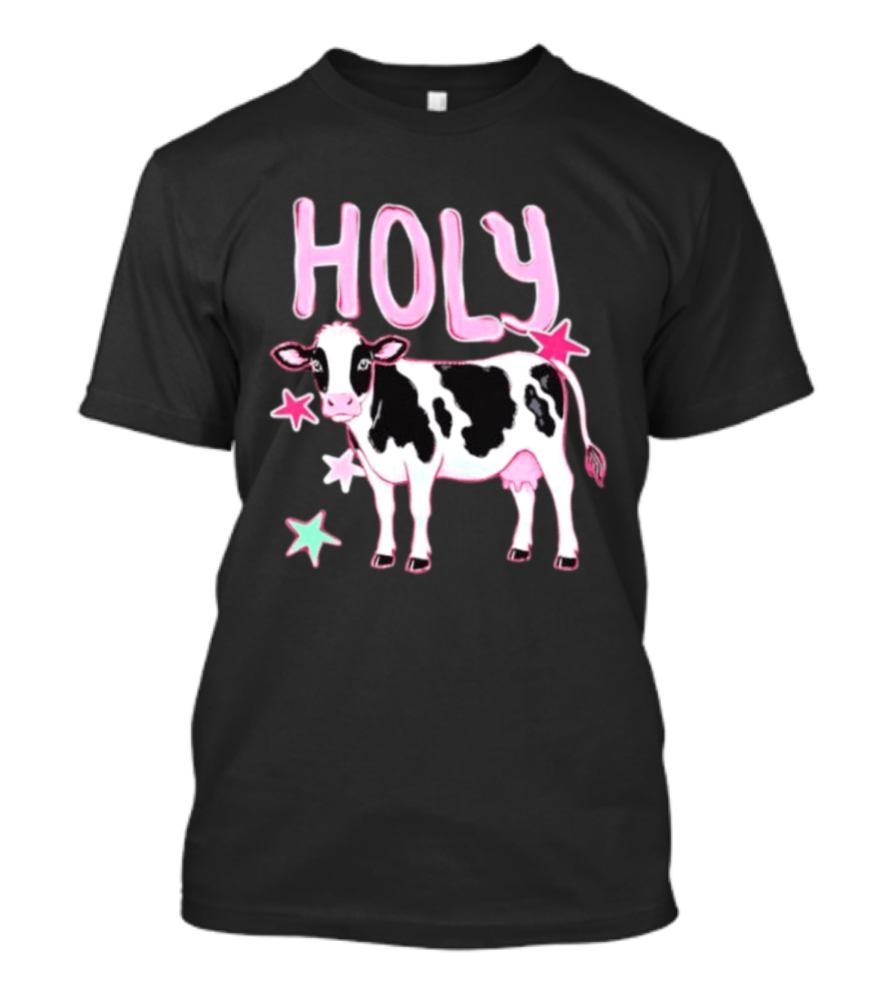 Holy Cow Pink Stars Farm Animal Lovers T-Shirt