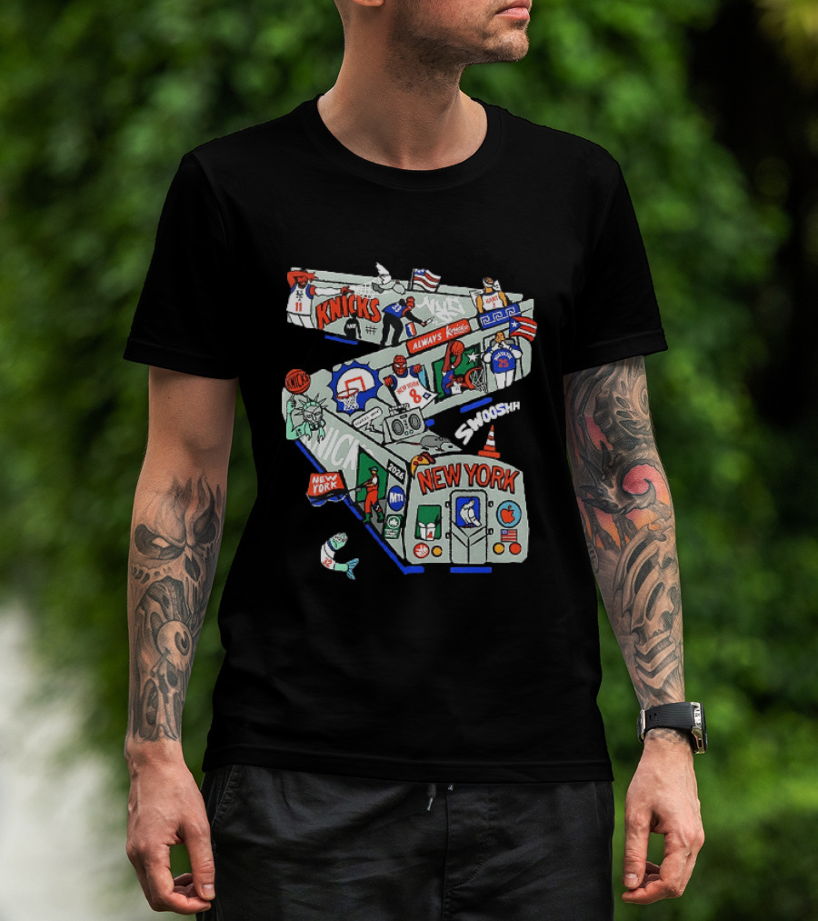 Knicks New York 2026 Jalen Brunson Josh Hart Spider Man Always Knicks Swooshh T-Shirt