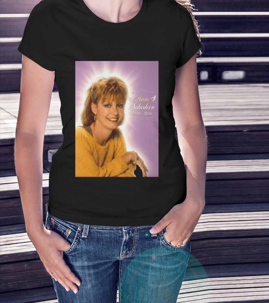 Anne Schedeen 1949 2026 Memorial Image With Angel Wings T-Shirt