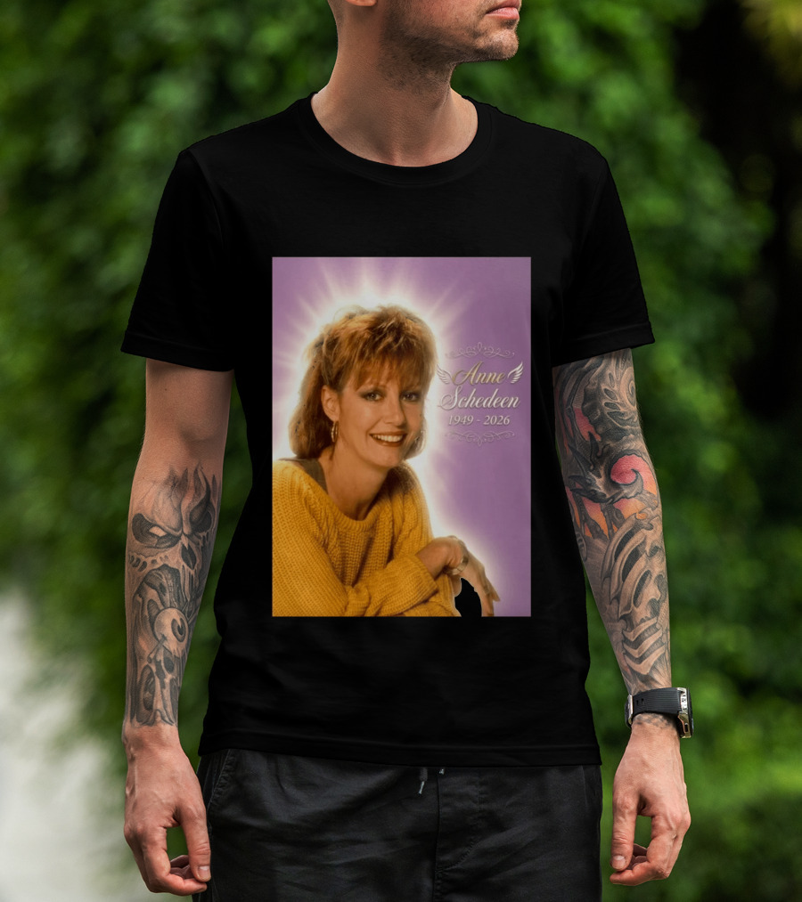 Anne Schedeen 1949 2026 Memorial Image With Angel Wings T-Shirt