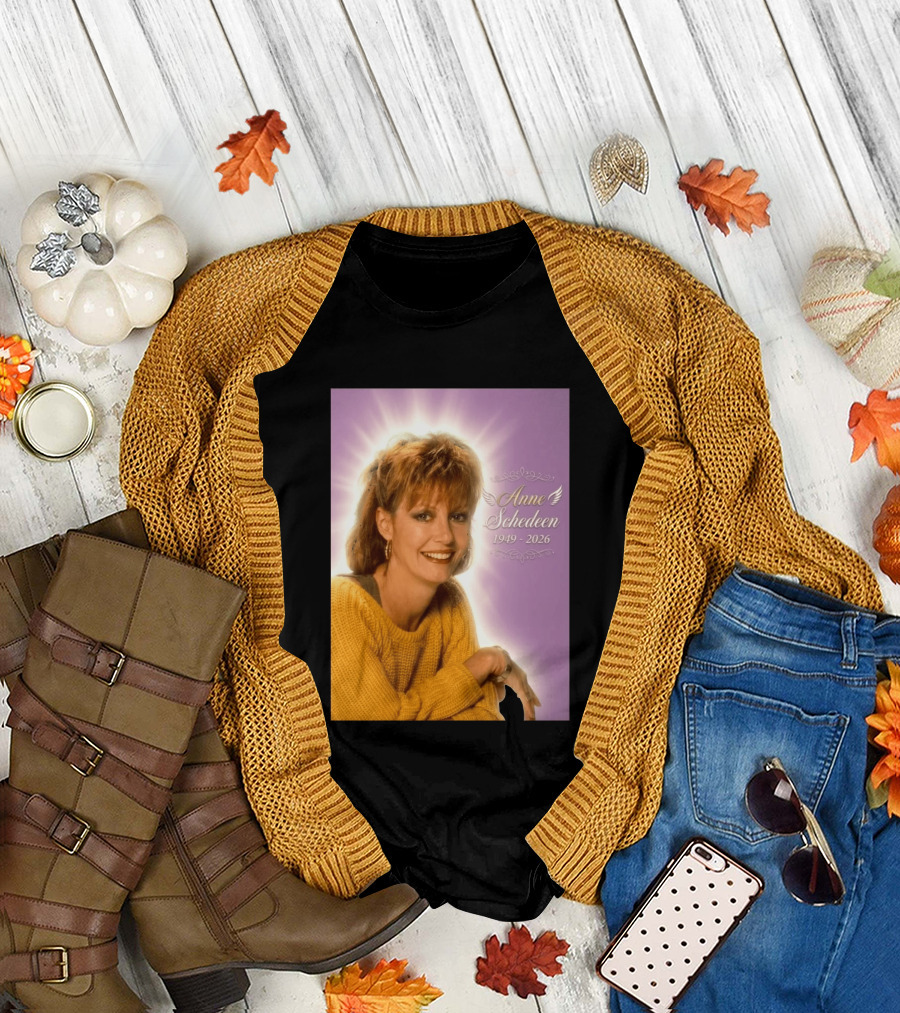 Anne Schedeen 1949 2026 Memorial Image with Angel Wings T-Shirt