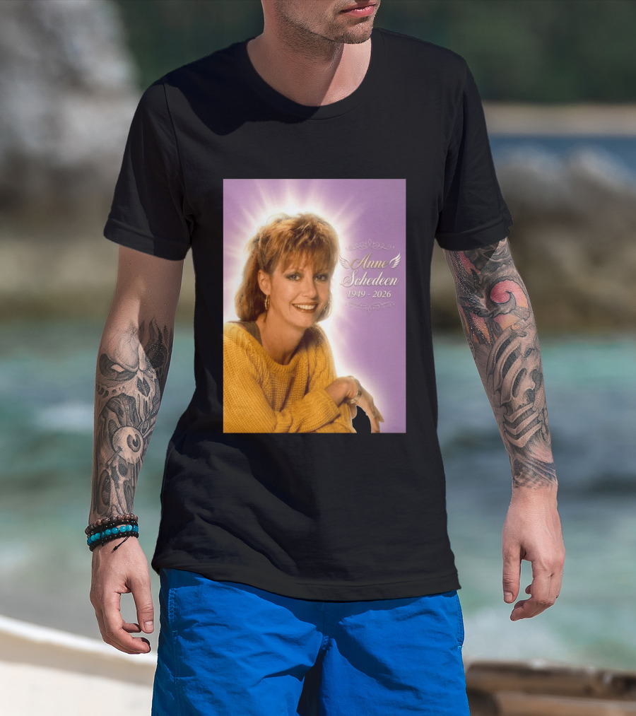 Anne Schedeen 1949 2026 Memorial Image With Angel Wings T-Shirt