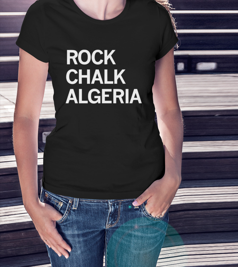 Rock Chalk Algeria Bold White T-Shirt