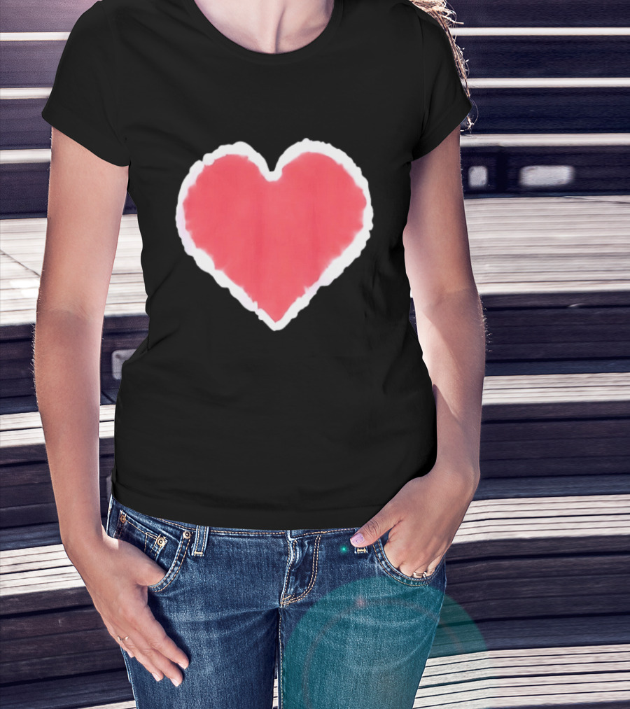 Tie Dye Heart Red Paint Splash T-Shirt