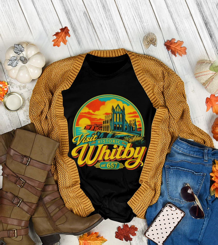 Visit Historic Whitby Abbey North Yorkshire England Est 657 T-Shirt