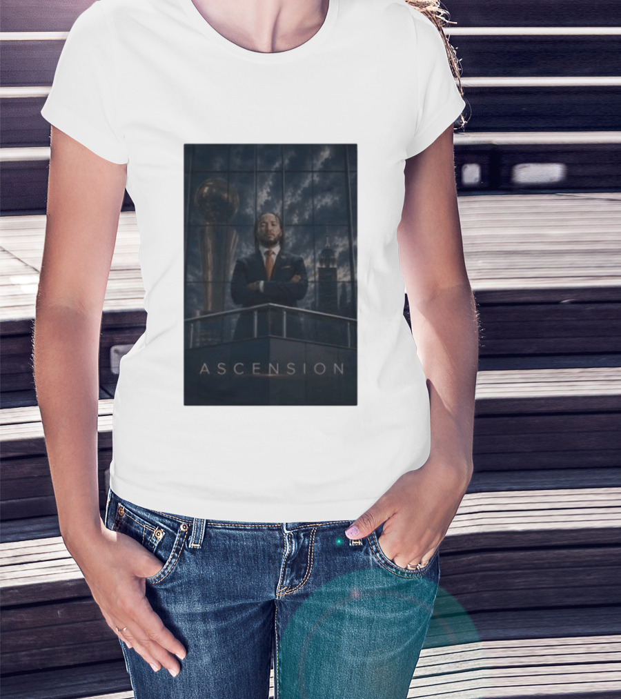 Ascension Jalen Brunson 2026 NBA Champs Trophy Victory Skyline T-Shirt