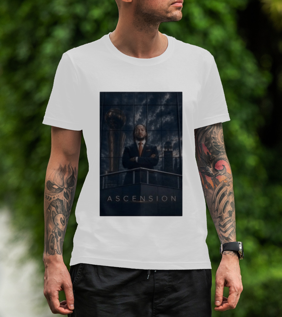 Ascension Jalen Brunson 2026 NBA Champs Trophy Victory Skyline T-Shirt