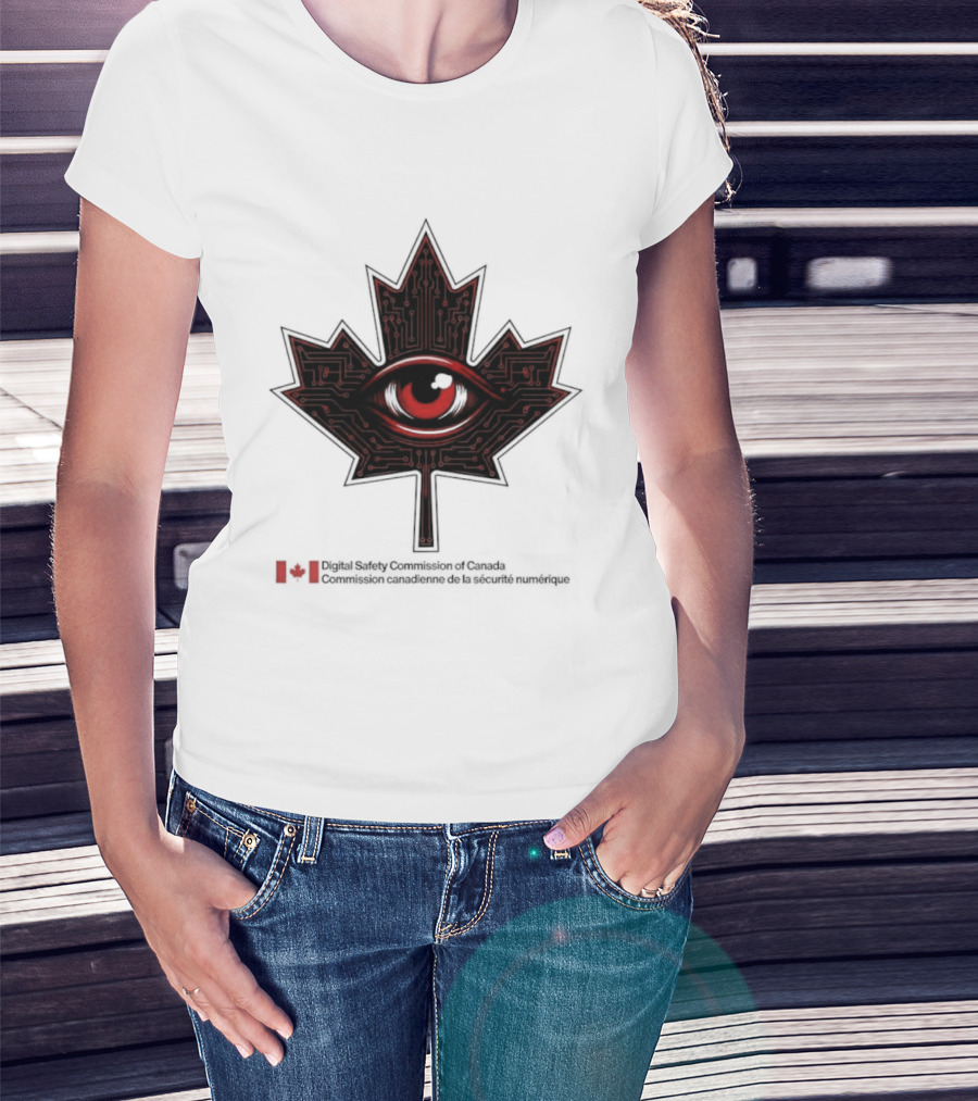 Digital Safety Commission Of Canada Maple Leaf Eye Circuitry T-Shirt