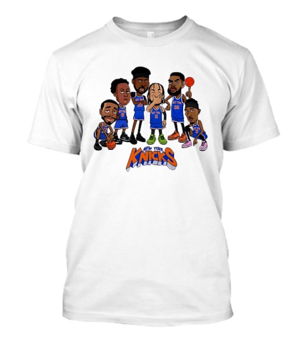 Jalen Brunson Mitchell Robinson RJ Barrett Julius Randle New York Knicks Legends NBA 2026 Caricature T-Shirt