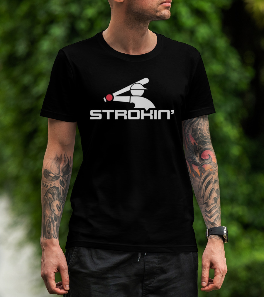 Davis Martin Strokin' Baseball Batter Icon With Cap And Bat T-Shirt