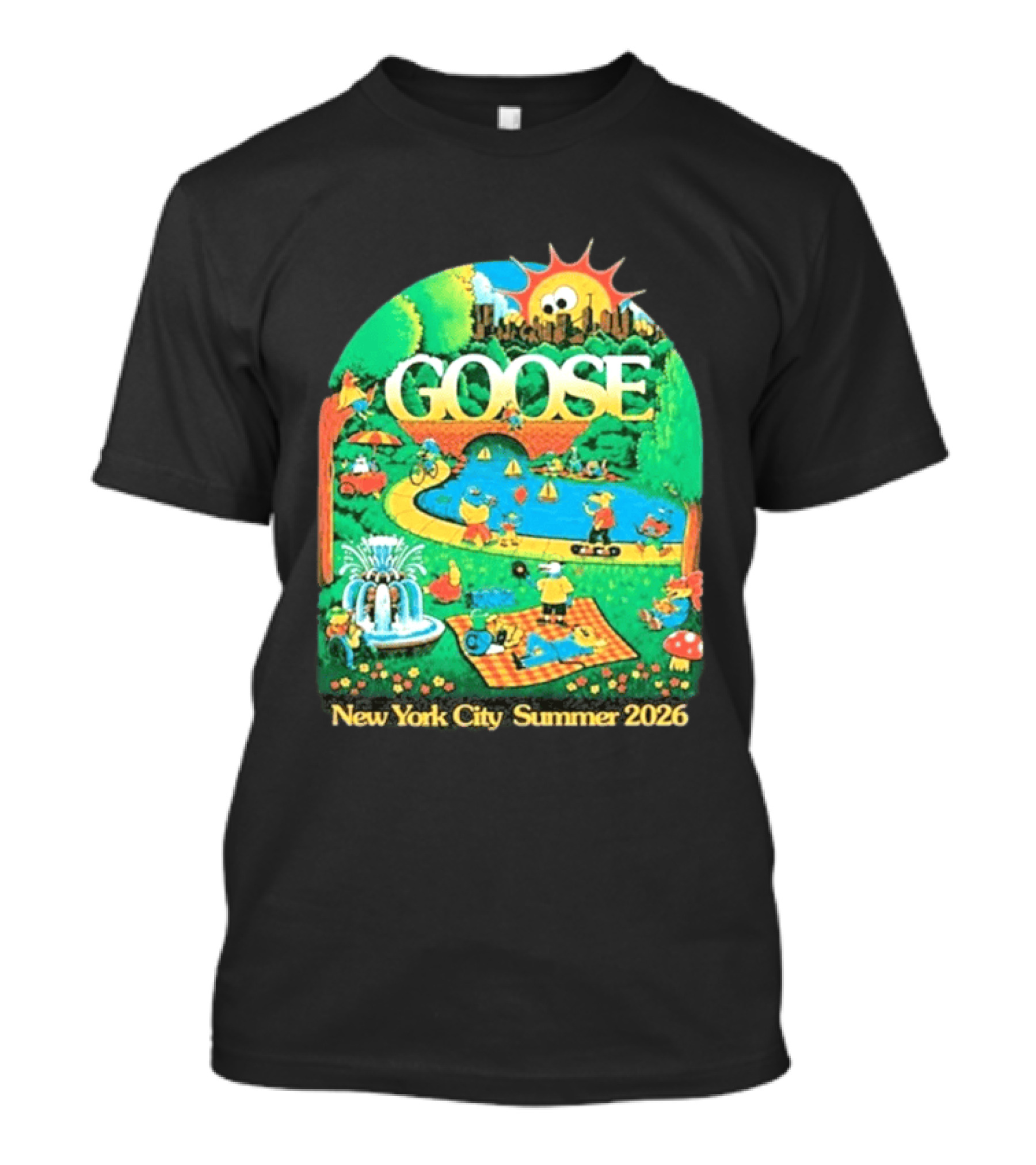 Goose New York City Central Park Summer 2026 Fun Scene T-Shirt