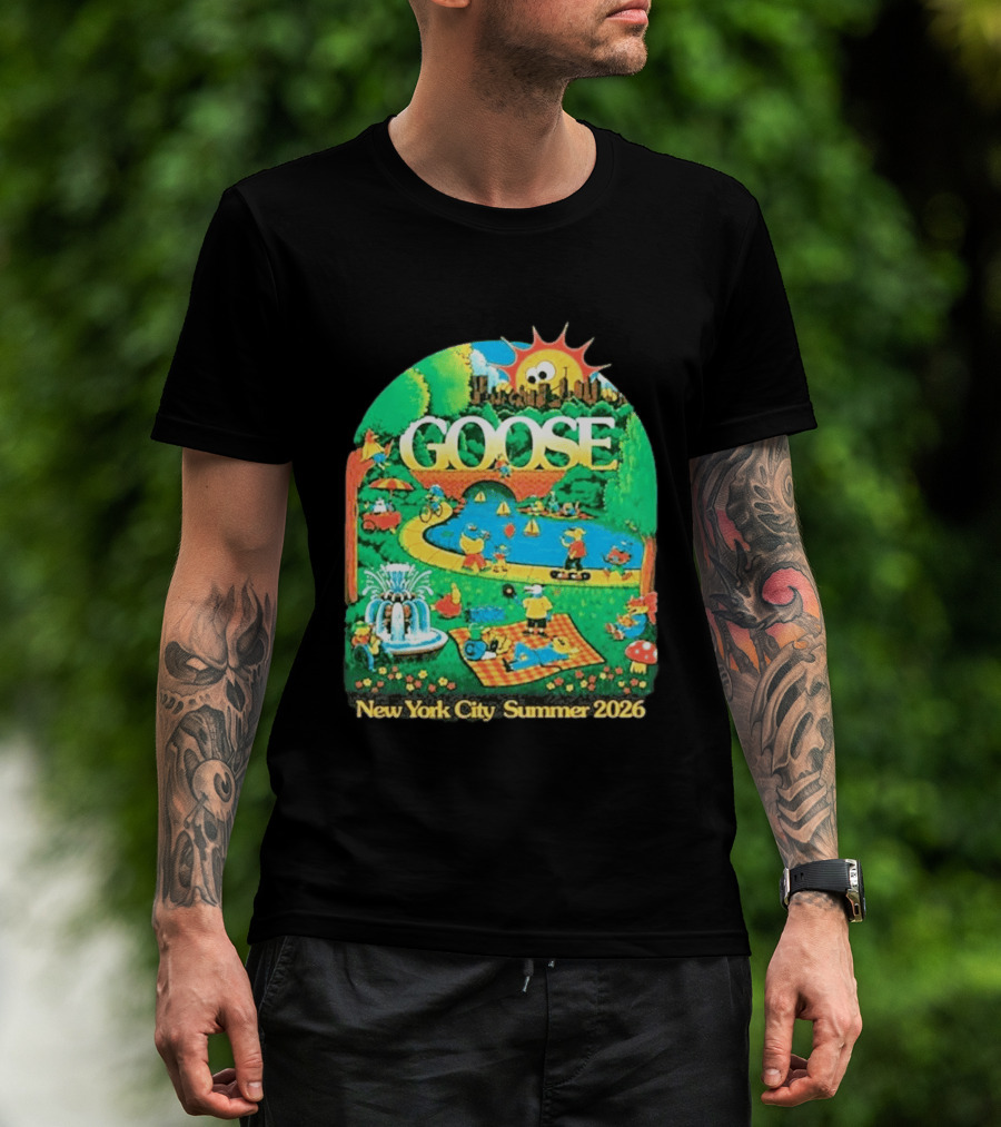 Goose New York City Central Park Summer 2026 Fun Scene T-Shirt