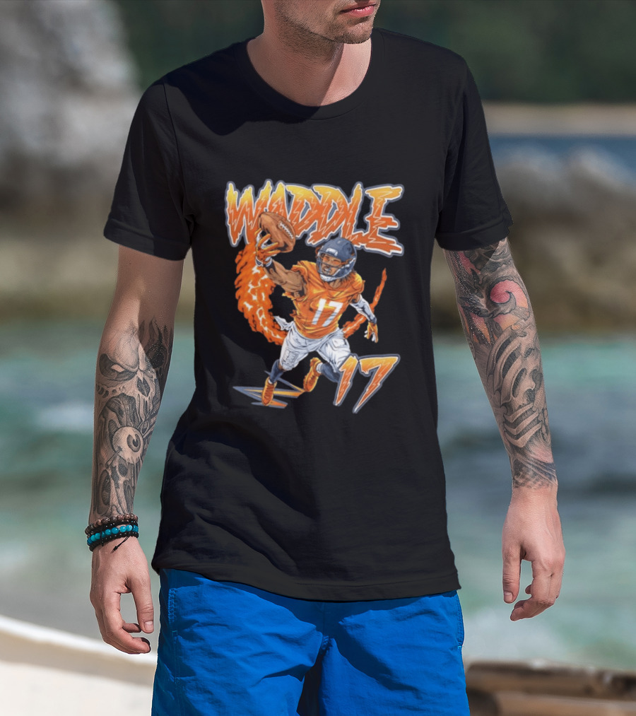 Waddle Number 17 Miami Football Player T-Shirt