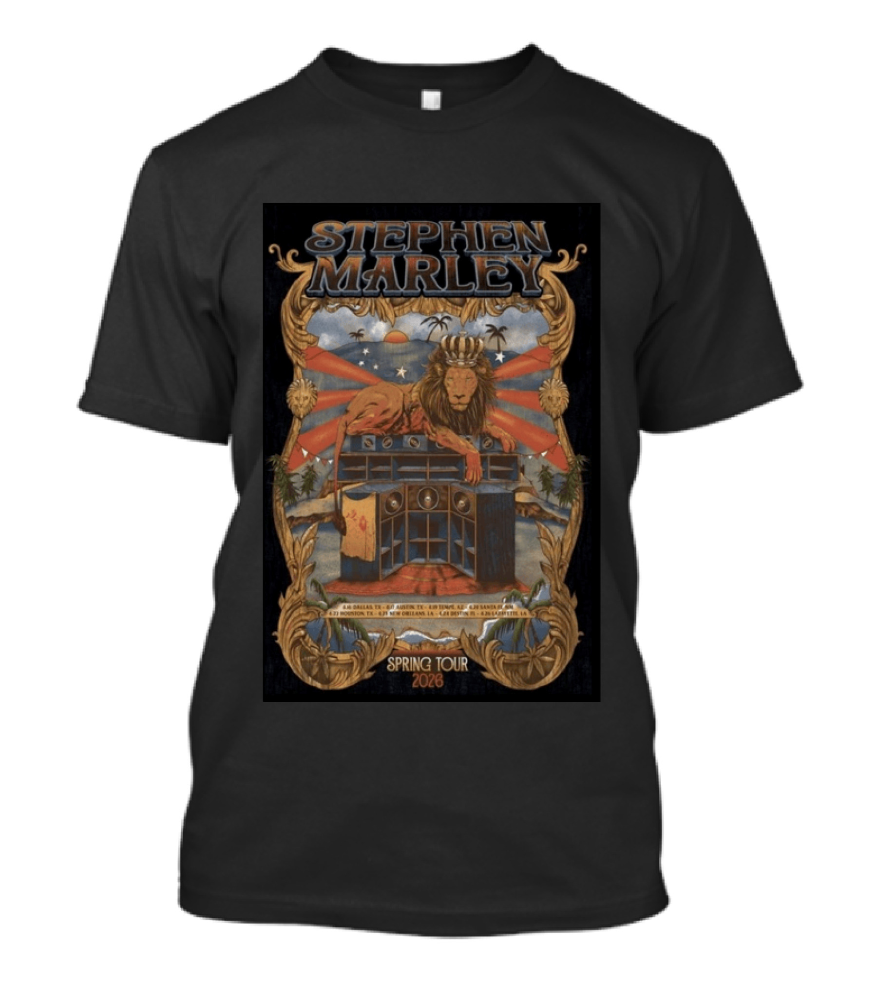 Stephen Marley Spring Tour 2026 With Lion And Speakers T-Shirt