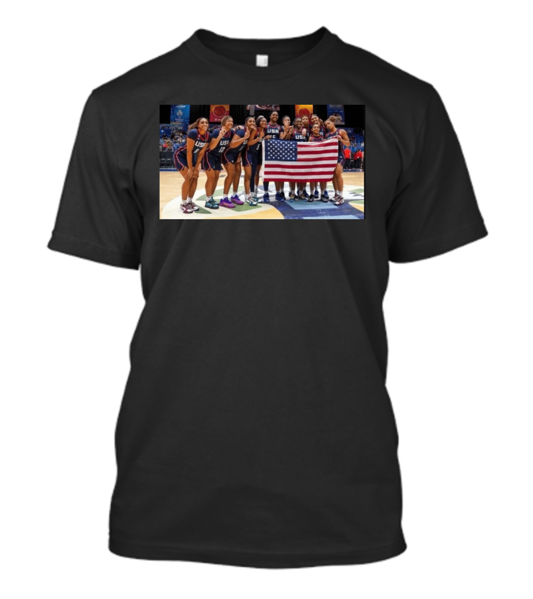 2026 U18 AmeriCup Basketball Champions Team USA With Flag T-Shirt