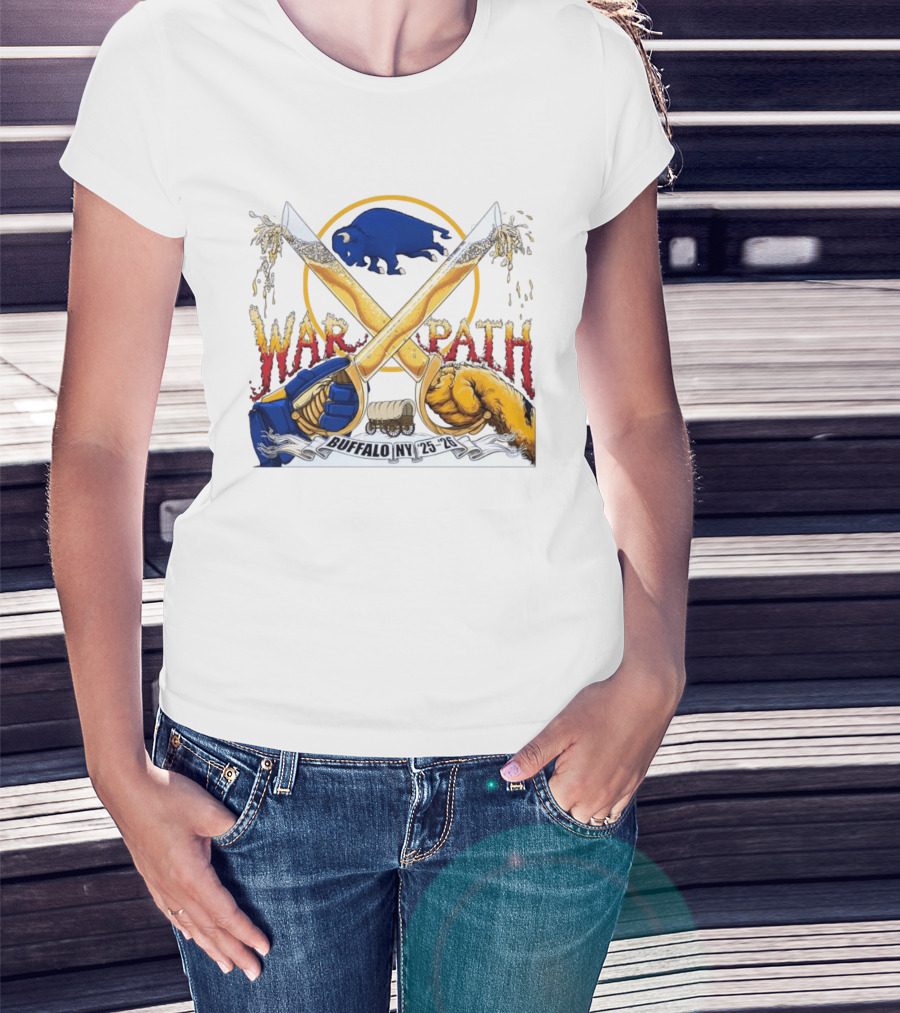 Buffalo NY War Path 25 26 Crossed Beer Sabers Sabres T-Shirt