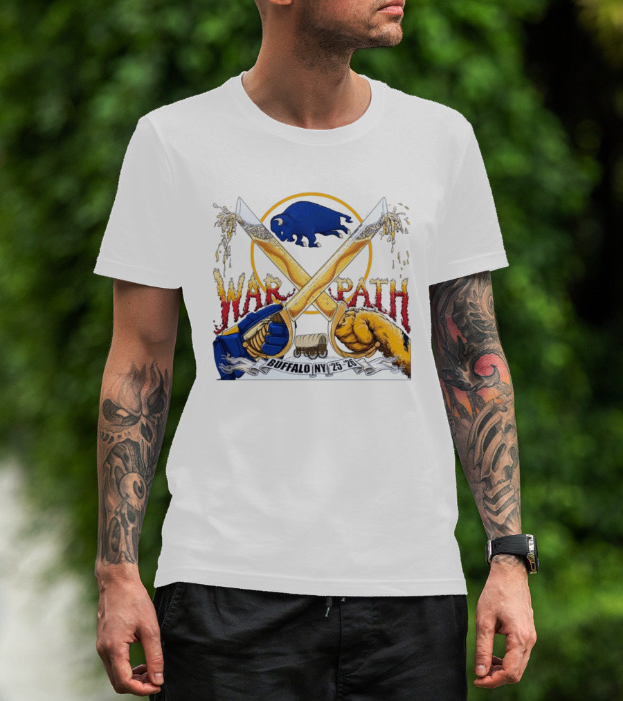 Buffalo NY War Path 25 26 Crossed Beer Sabers Sabres T-Shirt