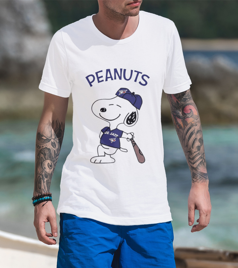 Toronto Blue Jays Peanuts Snoopy Baseball Fan T-Shirt