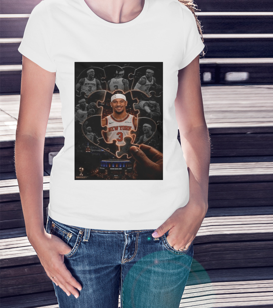 Josh Hart New York Knicks NBA Madison Square Garden Puzzle Image T-Shirt