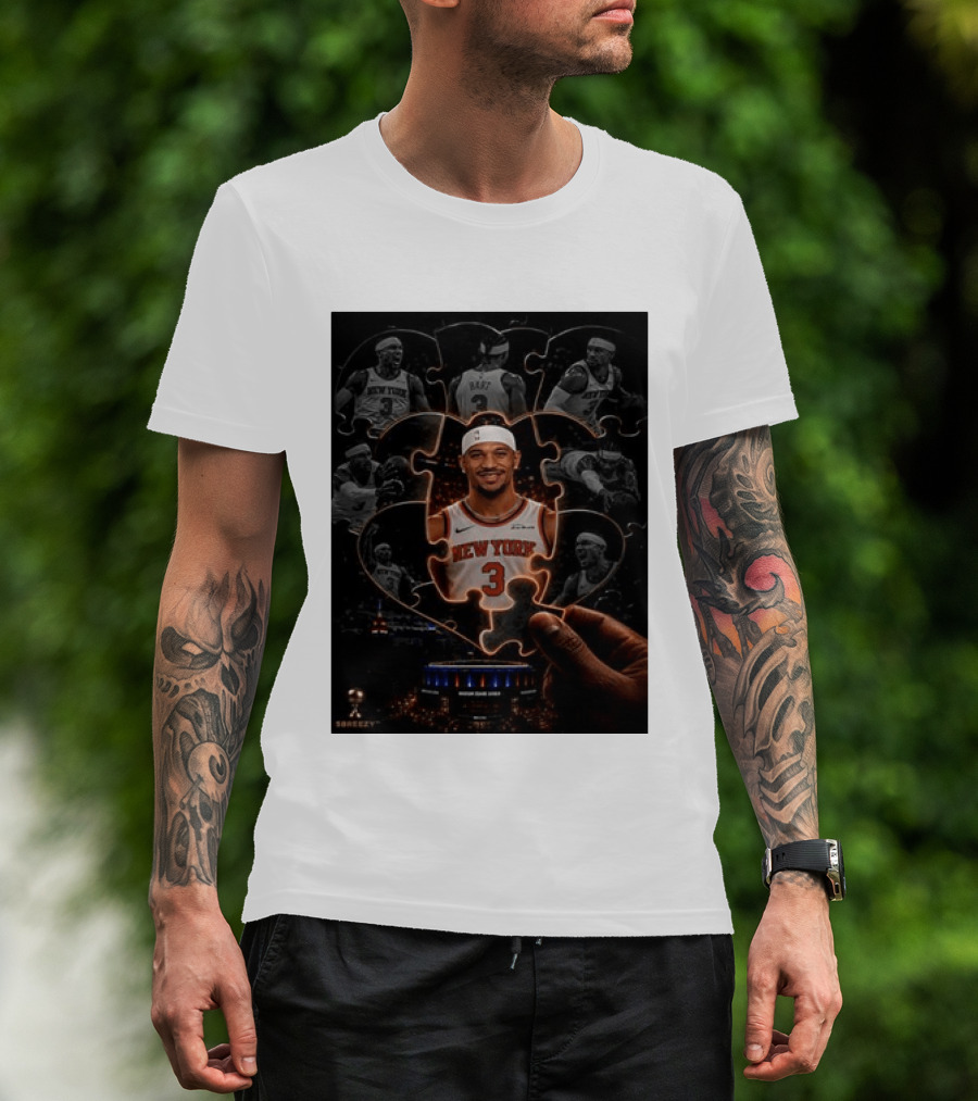 Josh Hart New York Knicks NBA Madison Square Garden Puzzle Image T-Shirt