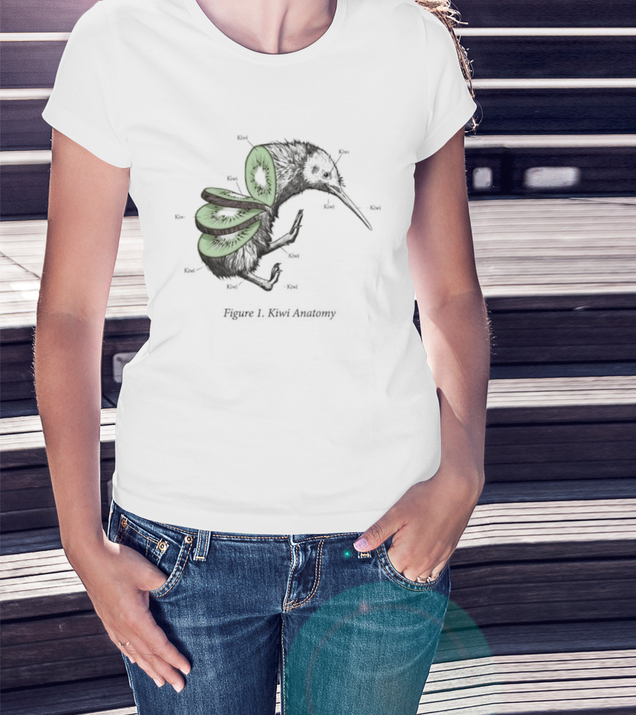 Kiwi Bird Kiwi Fruit Biology Anatomy Humor Nature Science Novelty Cute Insect Wings T-Shirt