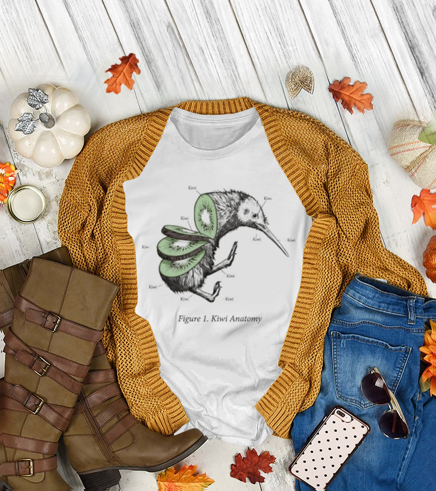 Kiwi Bird Kiwi Fruit Biology Anatomy Humor Nature Science Novelty Cute Insect Wings T-Shirt