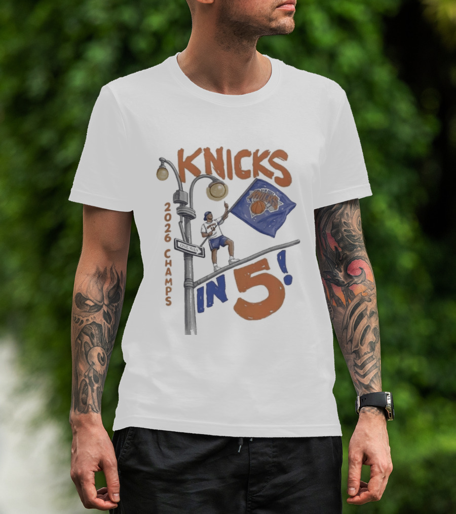 Knicks 2026 Champs In 5 Keith Haring T-Shirt