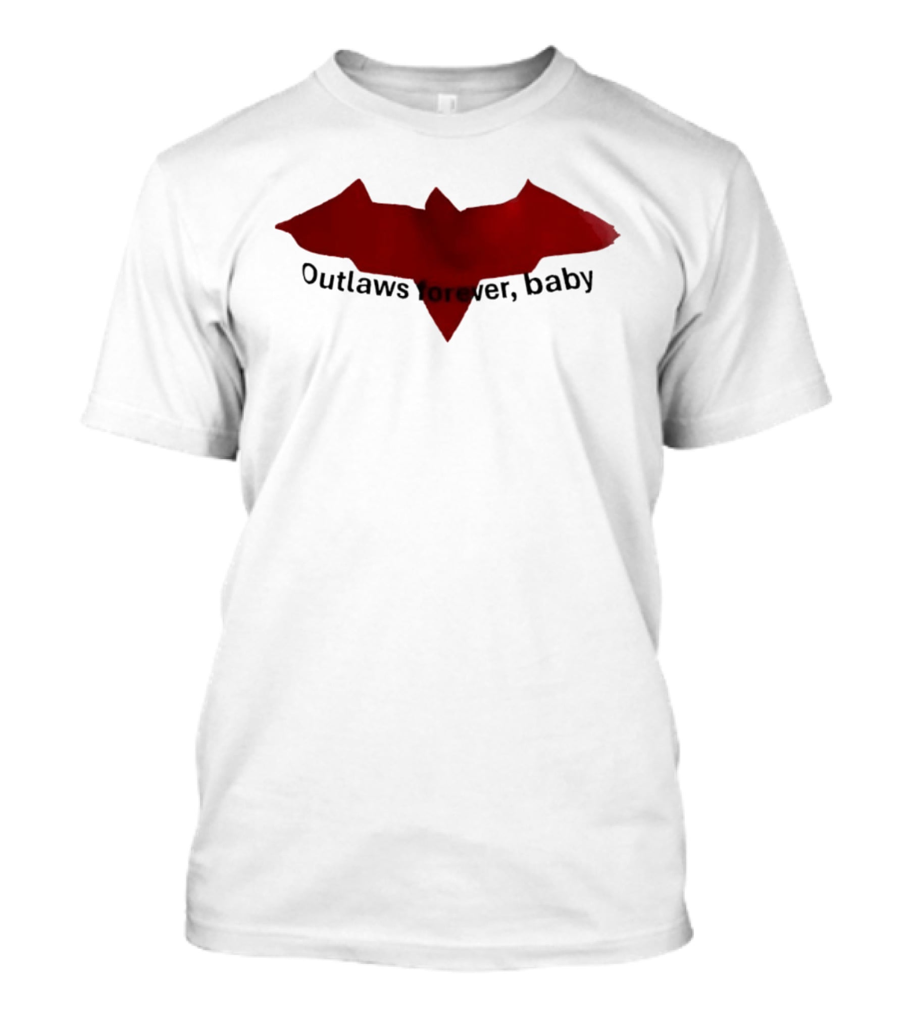 Outlaws Forever Baby Red Bat Symbol Emo T-Shirt